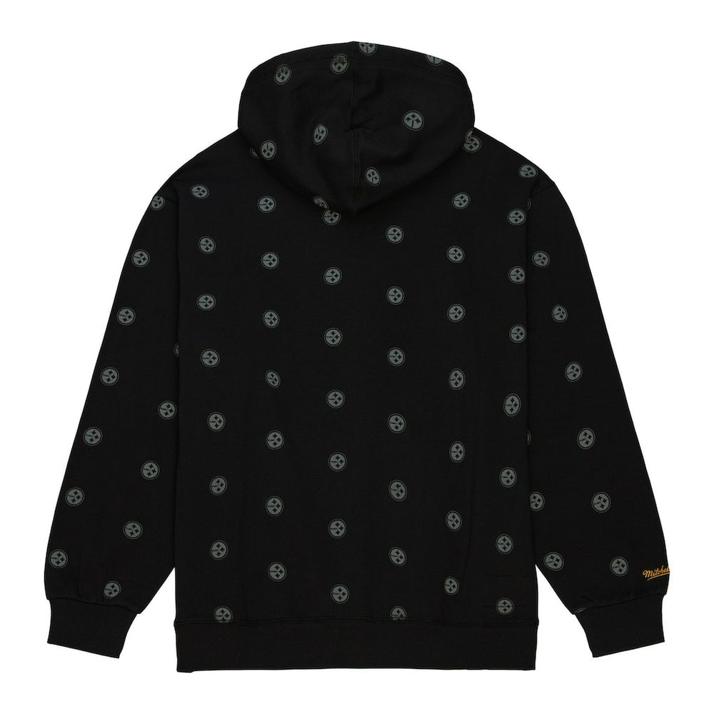 Pittsburgh Steelers Allover Print Fleece Pullover Hoodie - Black outlet