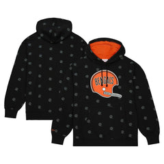 Cincinnati Bengals Allover Print Fleece Pullover Hoodie - Black on sale