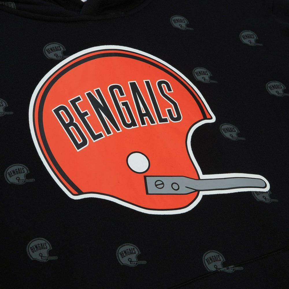 Cincinnati Bengals Allover Print Fleece Pullover Hoodie - Black on sale