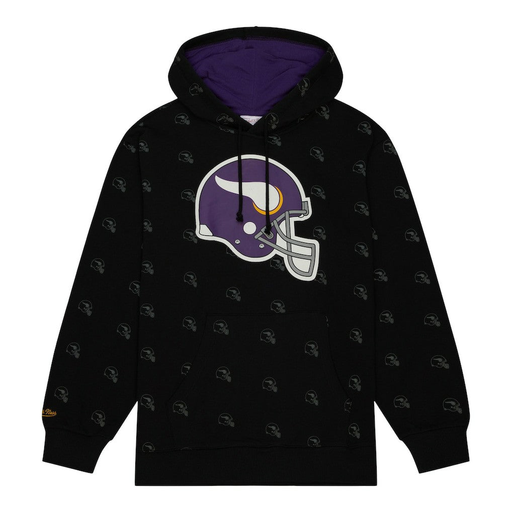 Minnesota Vikings Allover Print Fleece Pullover Hoodie - Black sale