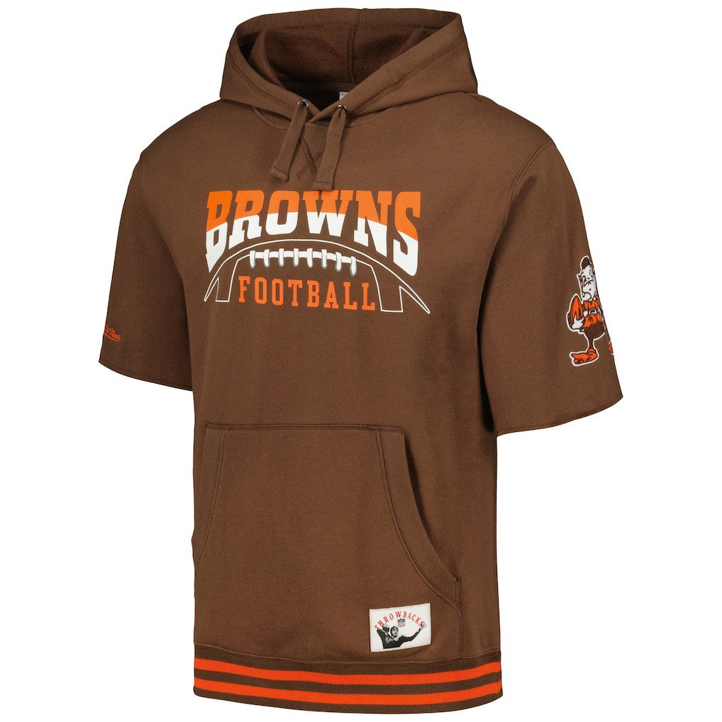 Cleveland Browns Pre-Game Short Sleeve Pullover Hoodie - Brown outlet