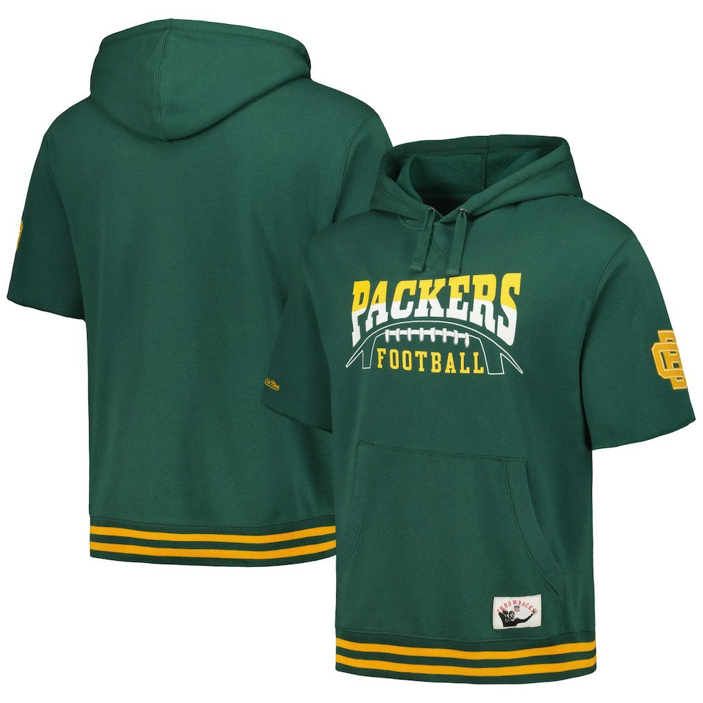 Green Bay Packers Pre-Game Short Sleeve Pullover Hoodie - Green on sale