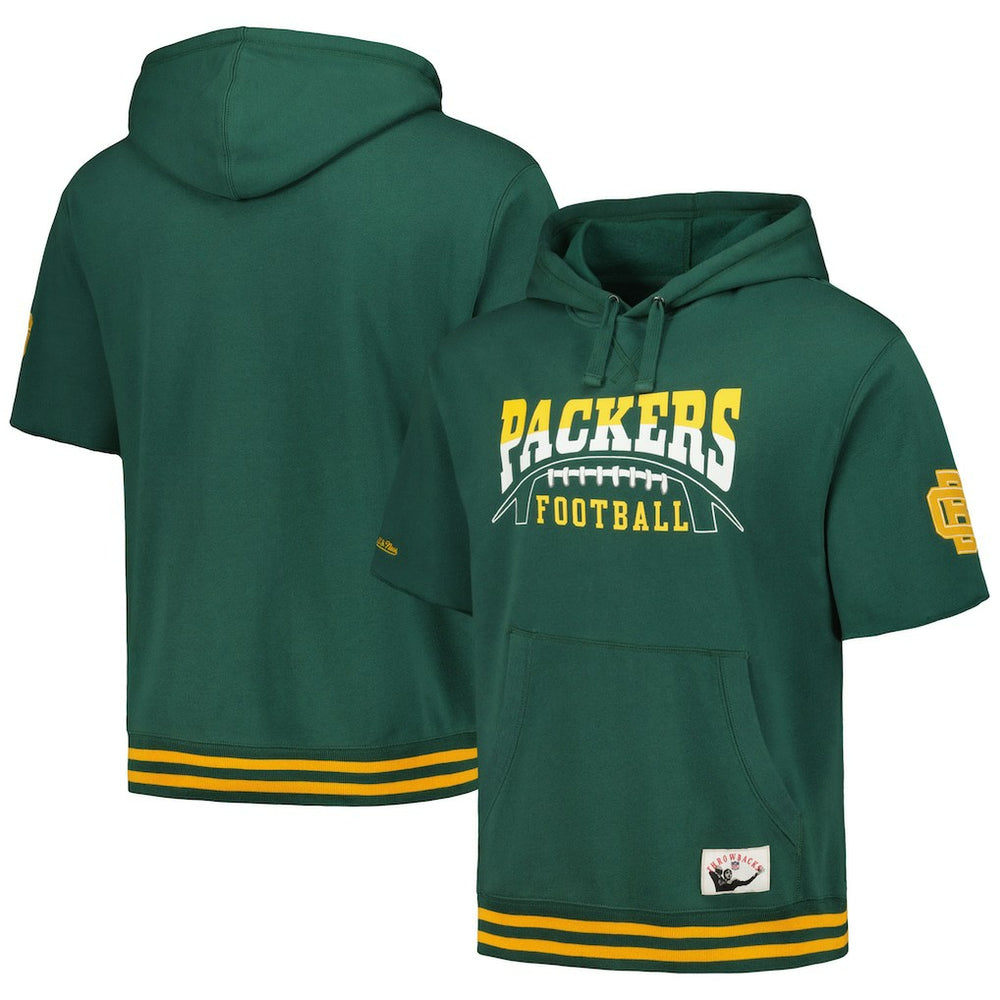 Green Bay Packers Pre-Game Short Sleeve Pullover Hoodie - Green on sale