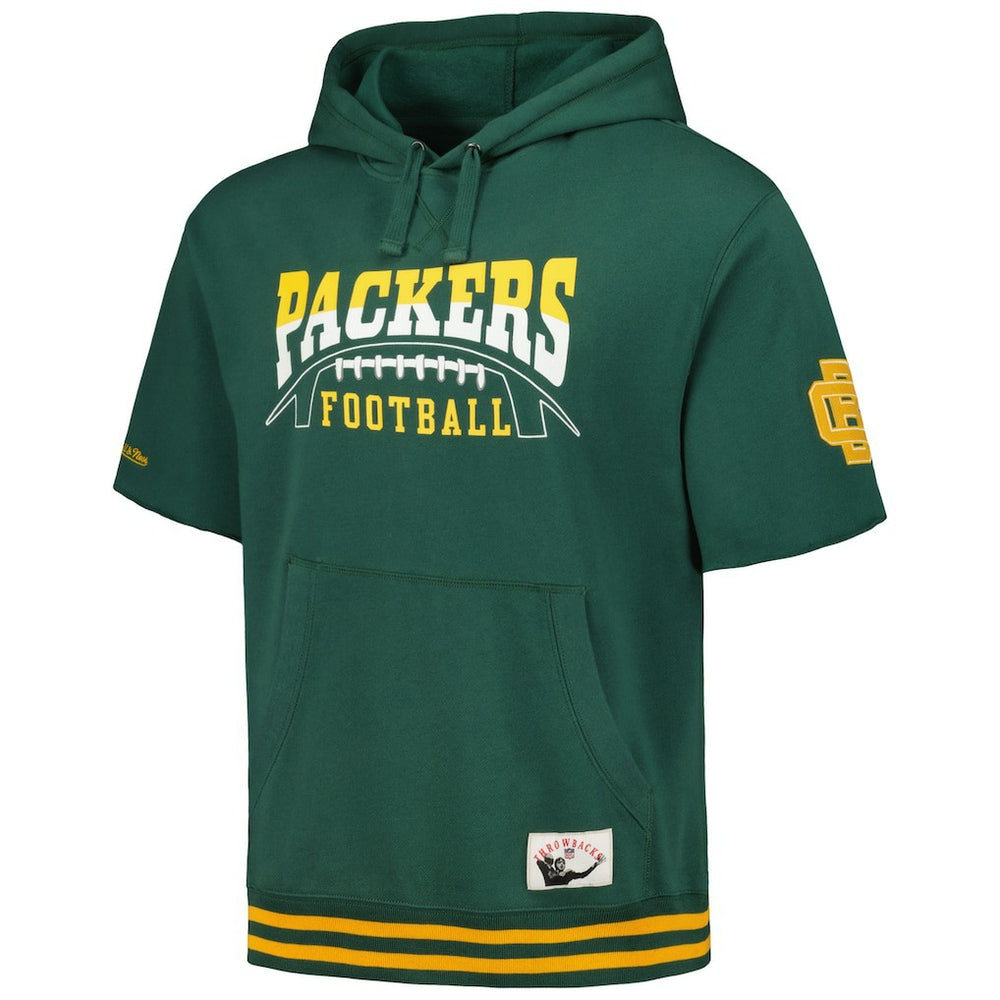 Green Bay Packers Pre-Game Short Sleeve Pullover Hoodie - Green on sale