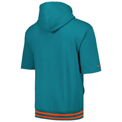 Miami Dolphins Pre-Game Short Sleeve Pullover Hoodie - Aqua discount