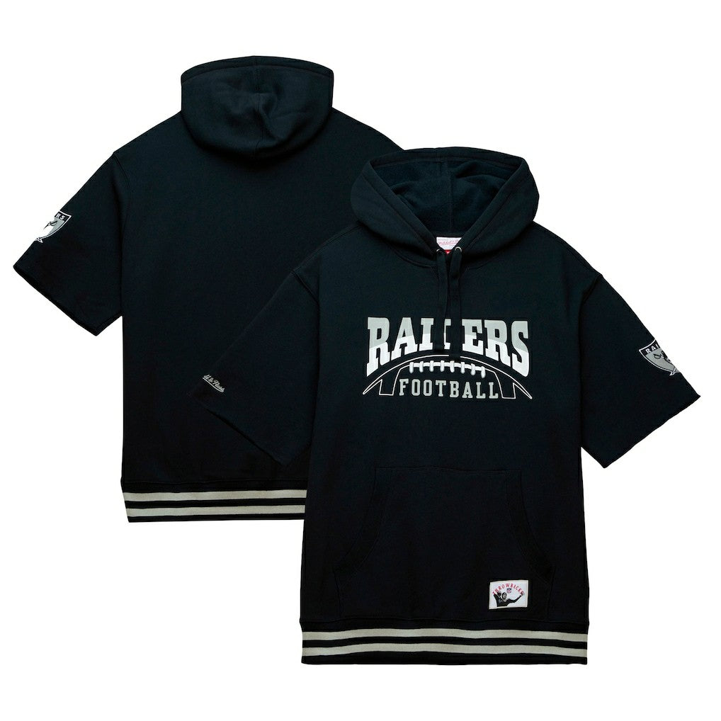 Las Vegas Raiders Pre-Game Short Sleeve Pullover Hoodie - Black for sale