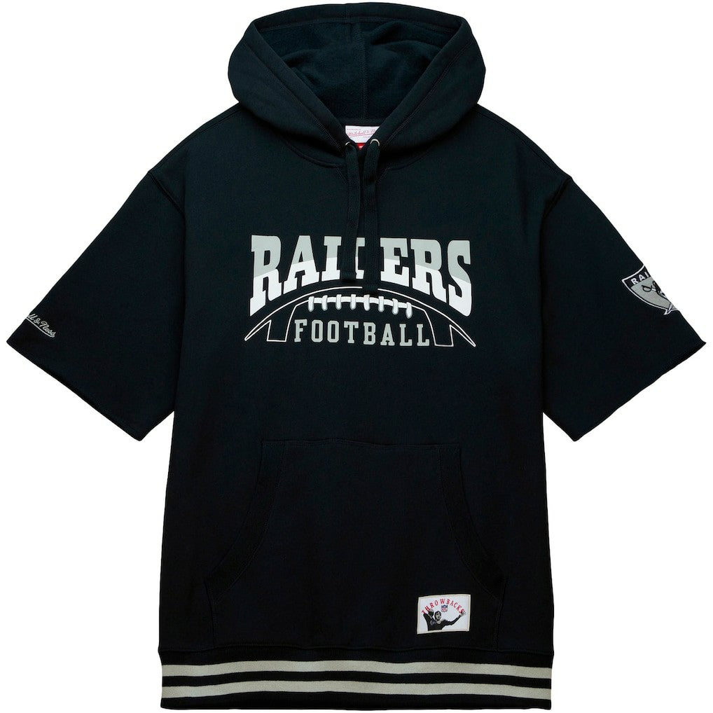 Las Vegas Raiders Pre-Game Short Sleeve Pullover Hoodie - Black for sale