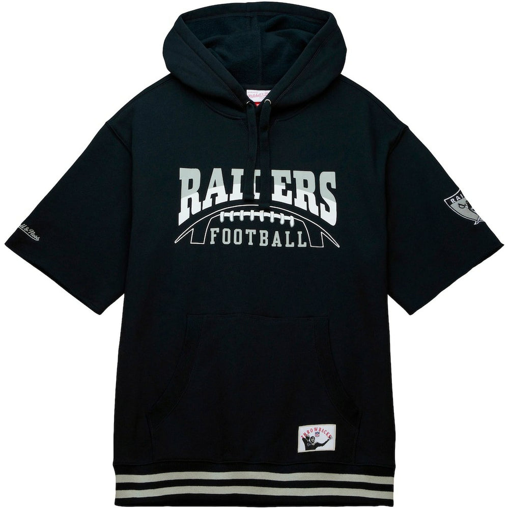 Las Vegas Raiders Pre-Game Short Sleeve Pullover Hoodie - Black for sale