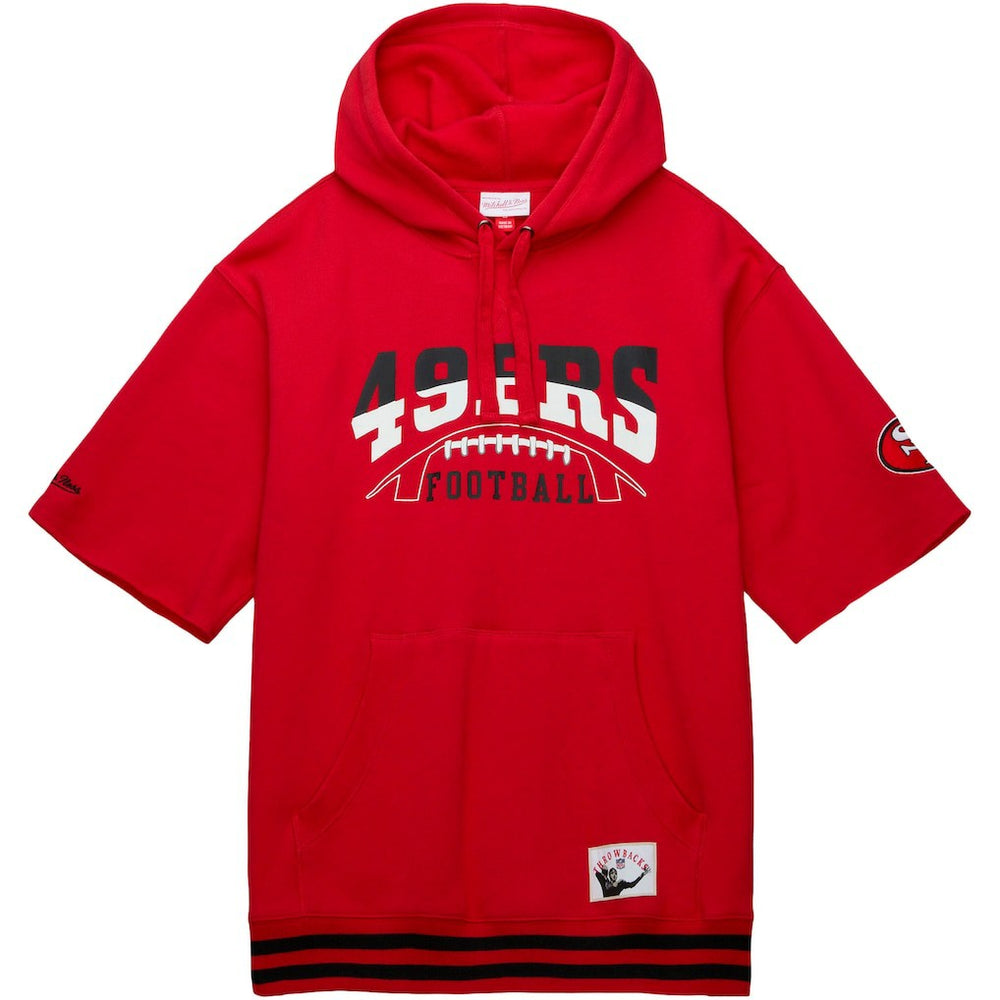 San Francisco 49ers Pre-Game Short Sleeve Pullover Hoodie - Scarlet online