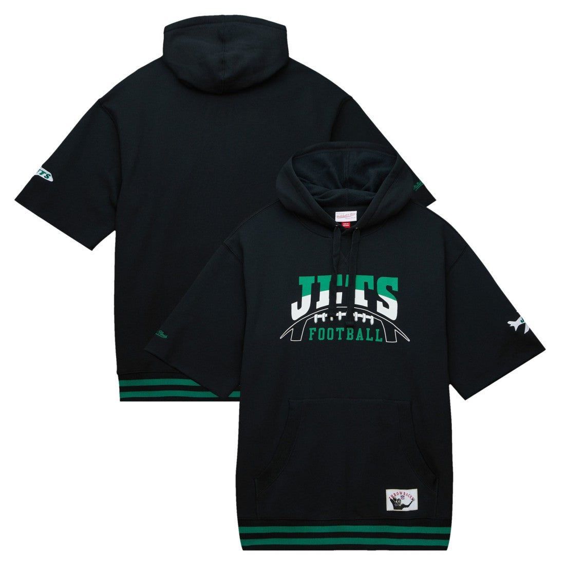 New York Jets Pre-Game Short Sleeve Pullover Hoodie - Black sale
