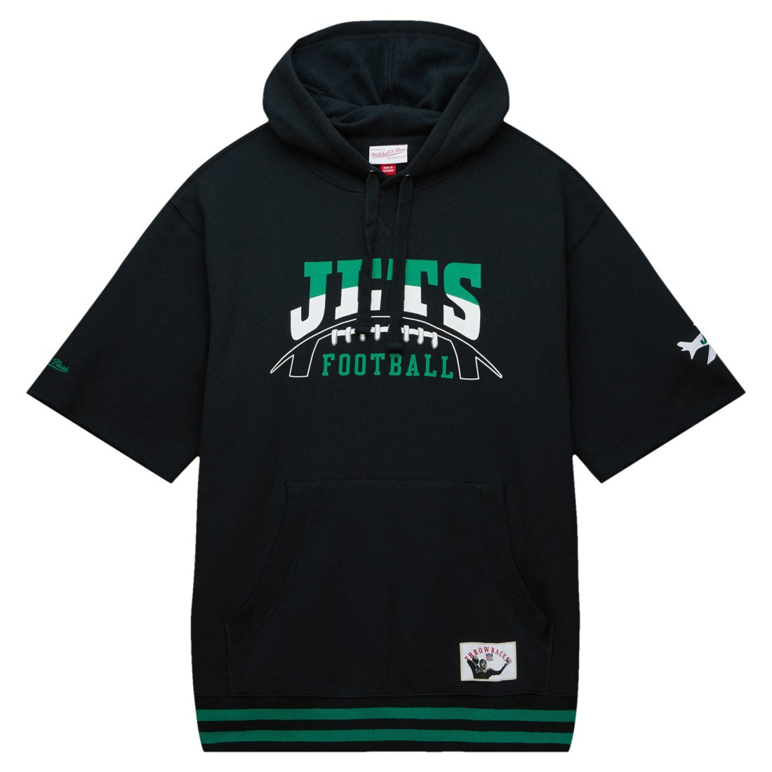 New York Jets Pre-Game Short Sleeve Pullover Hoodie - Black sale