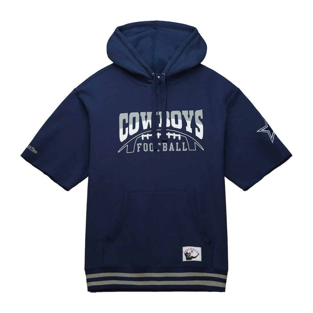 Dallas Cowboys Pre-Game Short Sleeve Pullover Hoodie - Navy for sale