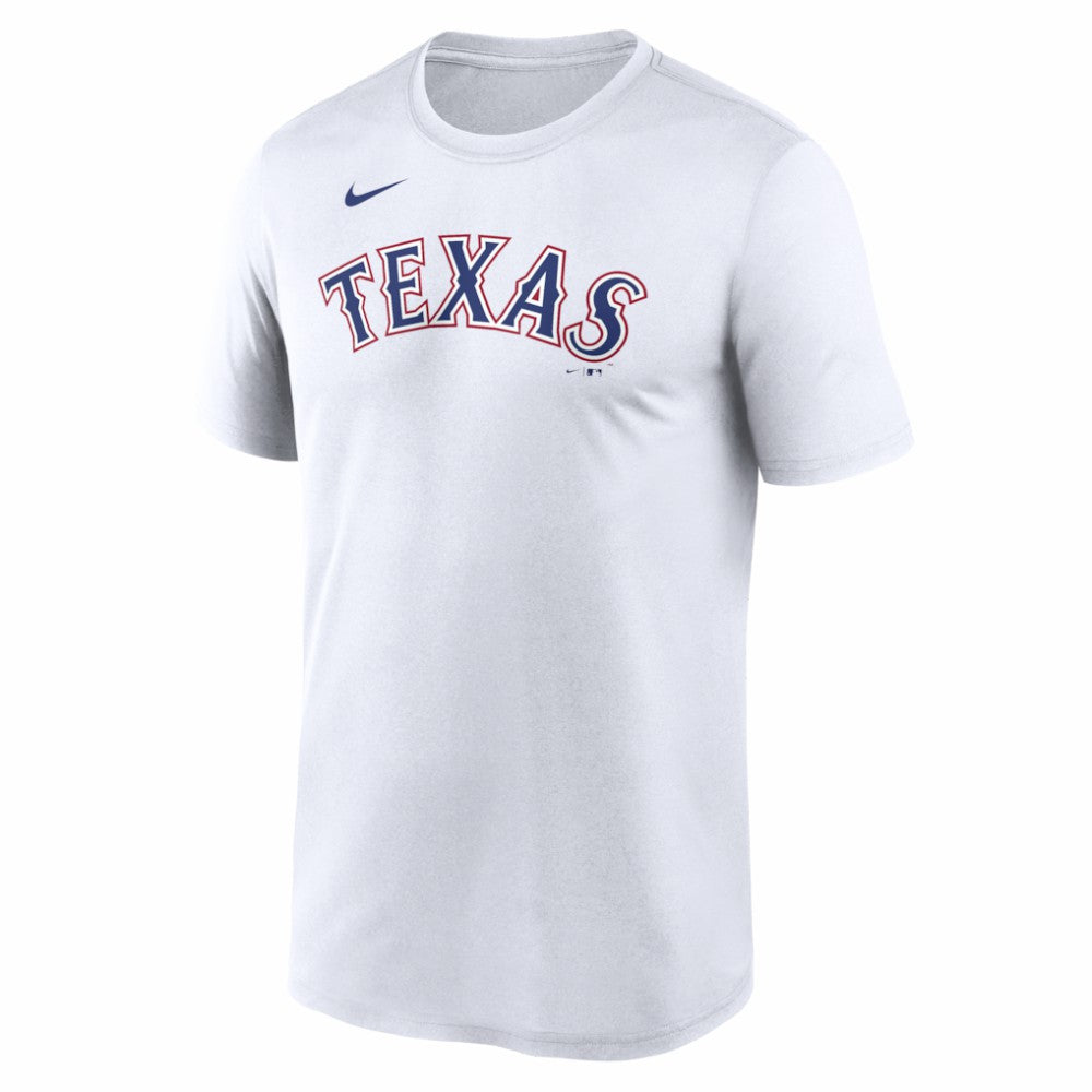 Texas Rangers New Legend Wordmark Dri-FIT T-Shirt - White | Nike