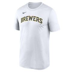 Milwaukee Brewers New Legend Wordmark Dri-FIT T-Shirt - White | Nike