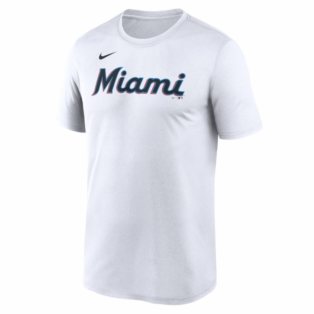 Miami Marlins New Legend Wordmark Dri-FIT T-Shirt - White | Nike