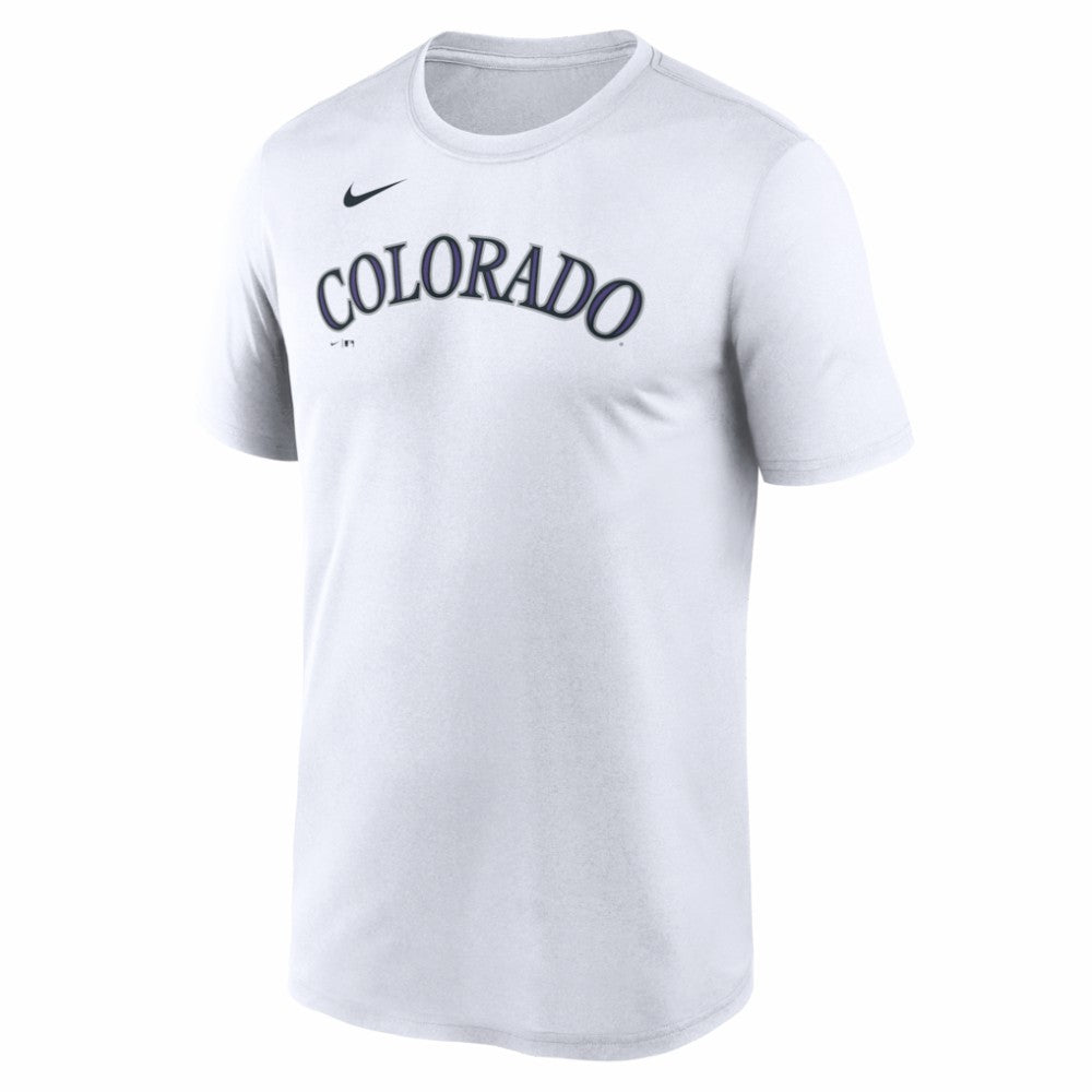 Colorado Rockies New Legend Wordmark Dri-FIT T-Shirt - White | Nike