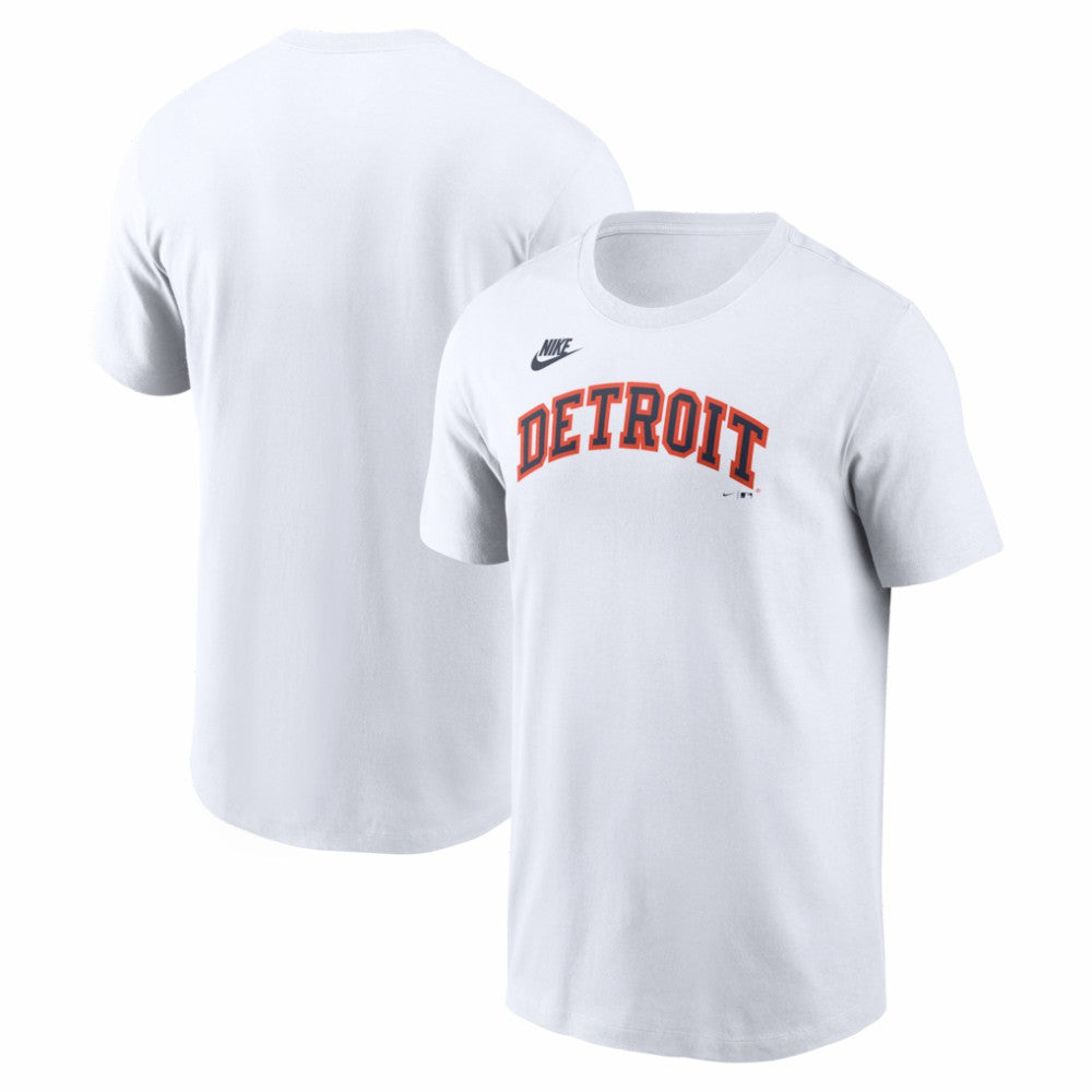 Detroit Tigers Cooperstown Collection Wordmark T-Shirt - White | Nike