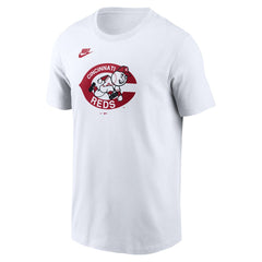 Cincinnati Reds Cooperstown Collection Wordmark T-Shirt - White | Nike