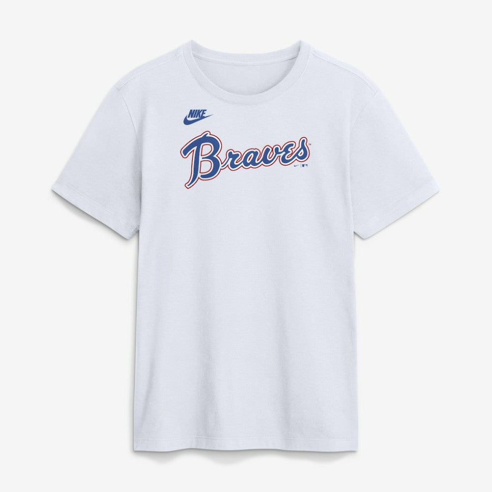 Atlanta Braves Cooperstown Collection Wordmark T-Shirt - White | Nike