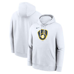 Milwaukee Brewers Logo Club Hoodie - White | Nike