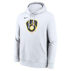 Milwaukee Brewers Logo Club Hoodie - White | Nike