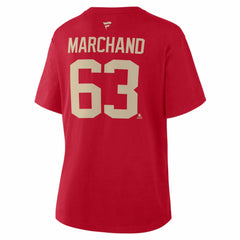 Brad Marchand Florida Panthers Fanatics Women's 2026 NHL Winter Classic Authentic Stack Name & Number T-Shirt Red