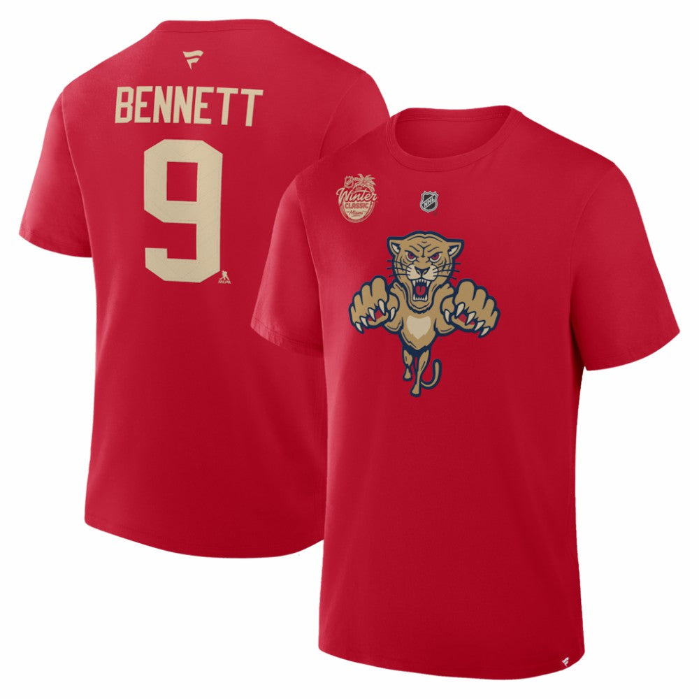 Sam Bennett Florida Panthers Fanatics 2026 NHL Winter Classic Authentic Stack Name & Number T-Shirt Red
