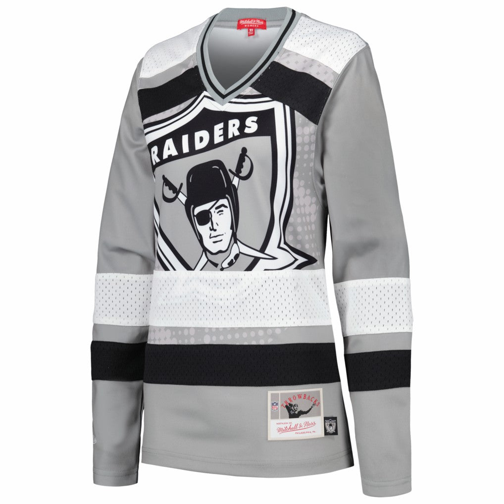 Las Vegas Raiders Women's Big Face 7.0 Long Sleeve Jersey T-Shirt - Silver online