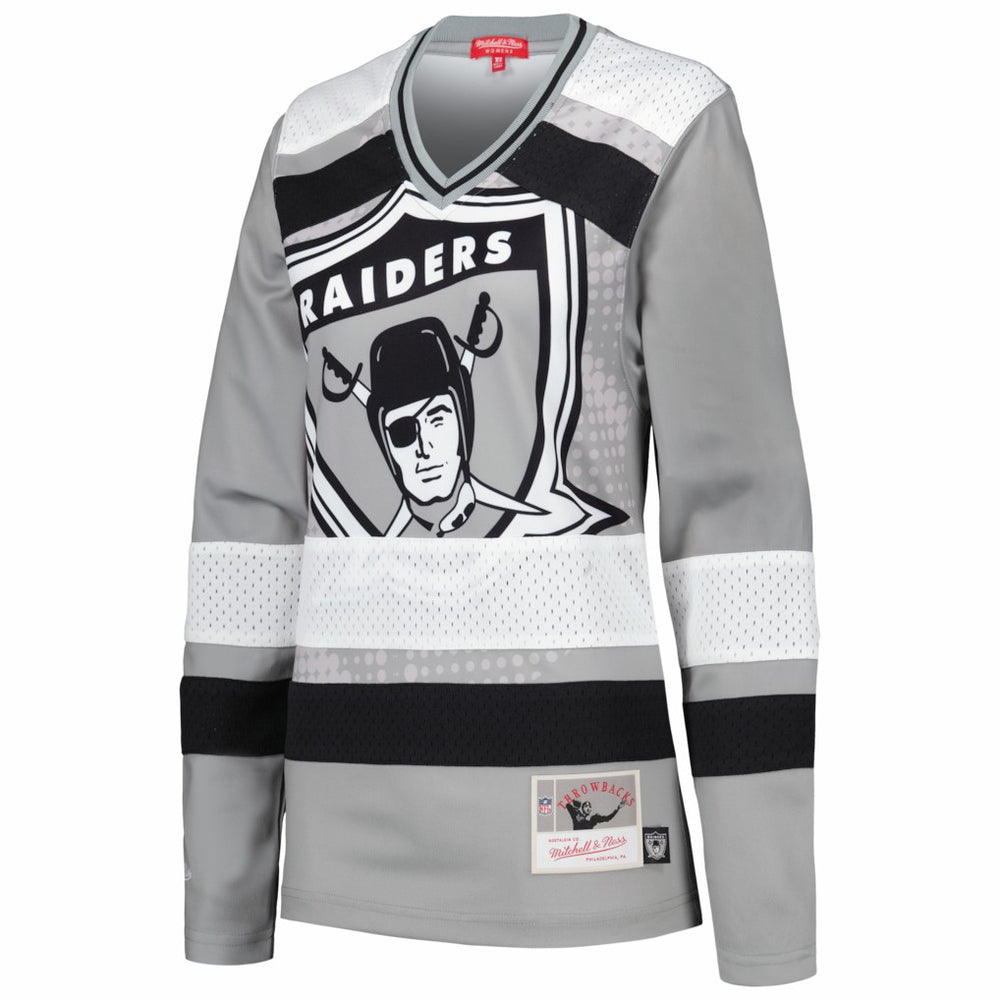 Las Vegas Raiders Women's Big Face 7.0 Long Sleeve Jersey T-Shirt - Silver online