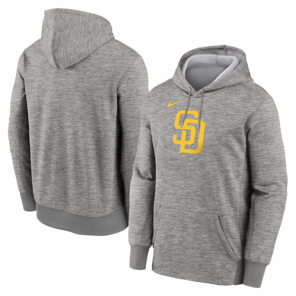 San Diego Padres Primary Logo Therma Hoodie - Heather Gray | Nike