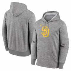 San Diego Padres Primary Logo Therma Hoodie - Heather Gray | Nike