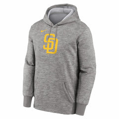 San Diego Padres Primary Logo Therma Hoodie - Heather Gray | Nike