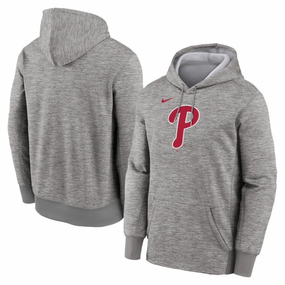 Philadelphia Phillies Primary Logo Therma Hoodie - Heather Gray | Nike