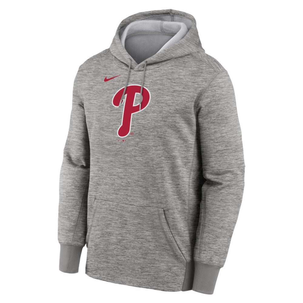 Philadelphia Phillies Primary Logo Therma Hoodie - Heather Gray | Nike