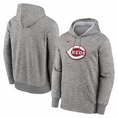 Cincinnati Reds Primary Logo Therma Hoodie - Heather Gray | Nike