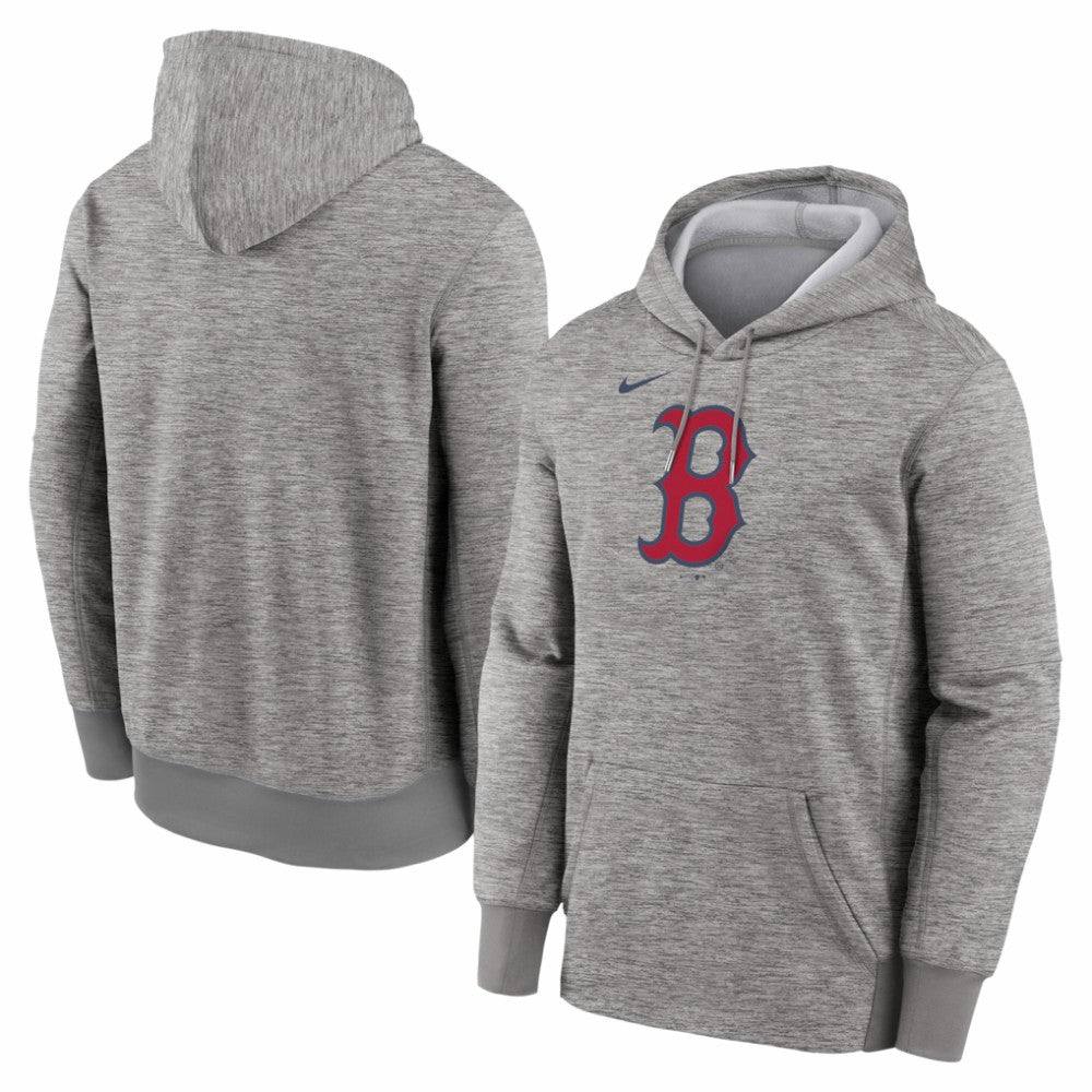 Boston Red Sox Primary Logo Therma Hoodie - Heather Gray | Nike