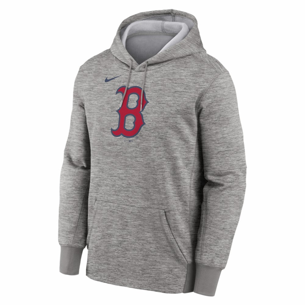 Boston Red Sox Primary Logo Therma Hoodie - Heather Gray | Nike
