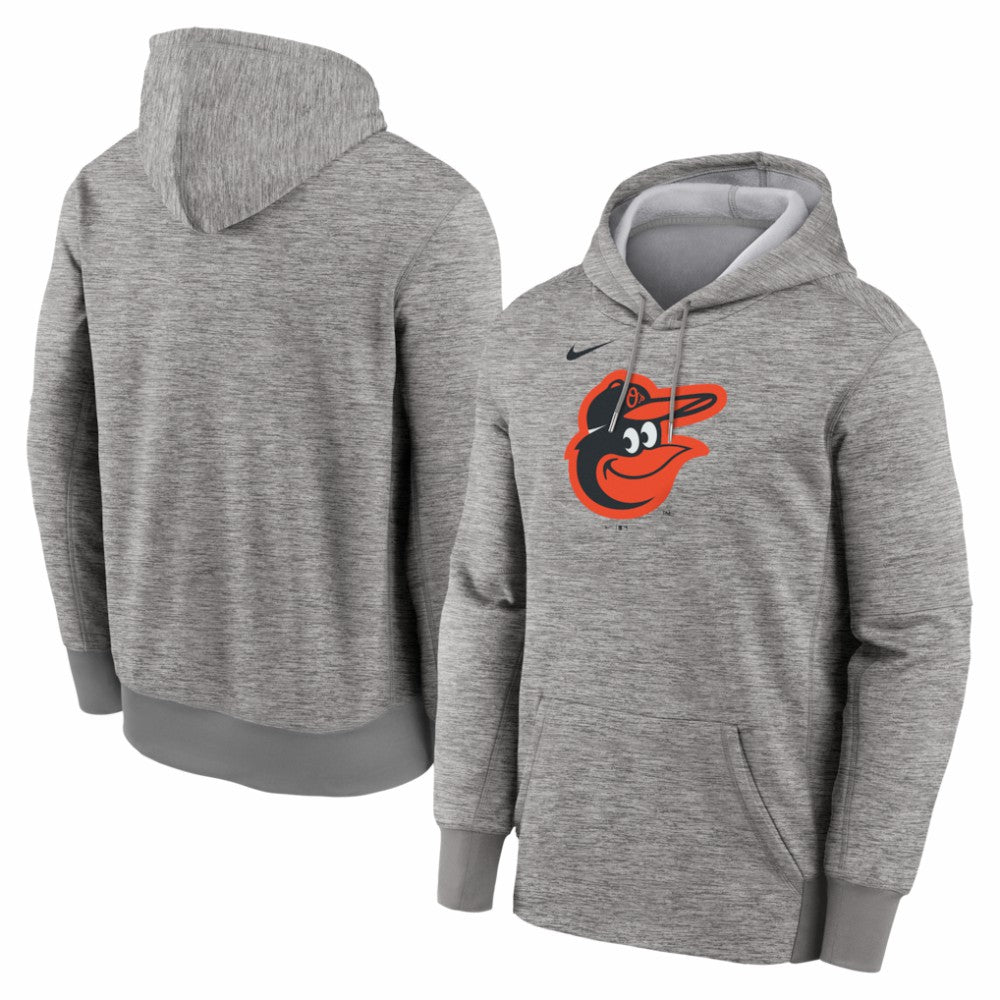 Baltimore Orioles Primary Logo Therma Hoodie - Heather Gray | Nike