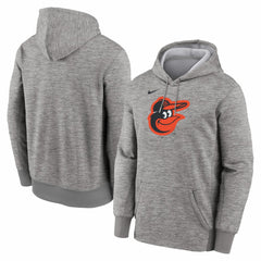Baltimore Orioles Primary Logo Therma Hoodie - Heather Gray | Nike