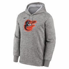 Baltimore Orioles Primary Logo Therma Hoodie - Heather Gray | Nike
