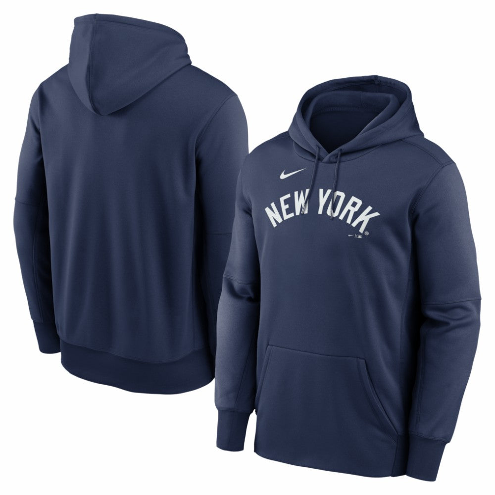 New York Yankees Primary Wordmark Therma Hoodie - Navy | Nike