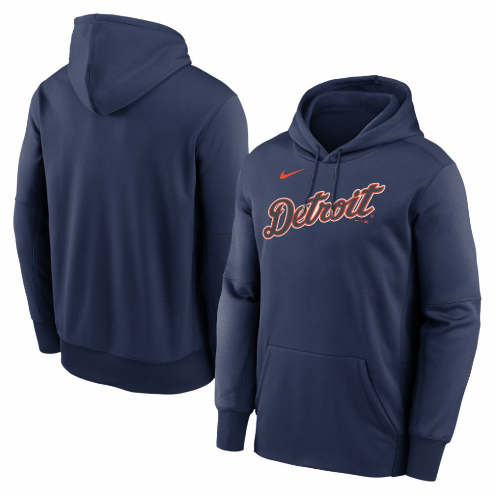 Detroit Tigers Primary Wordmark Therma Hoodie - Navy | Nike