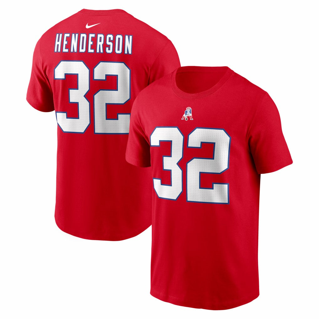 TreVeyon Henderson New England Patriots Name & Number T-Shirt - Red | Nike on sale