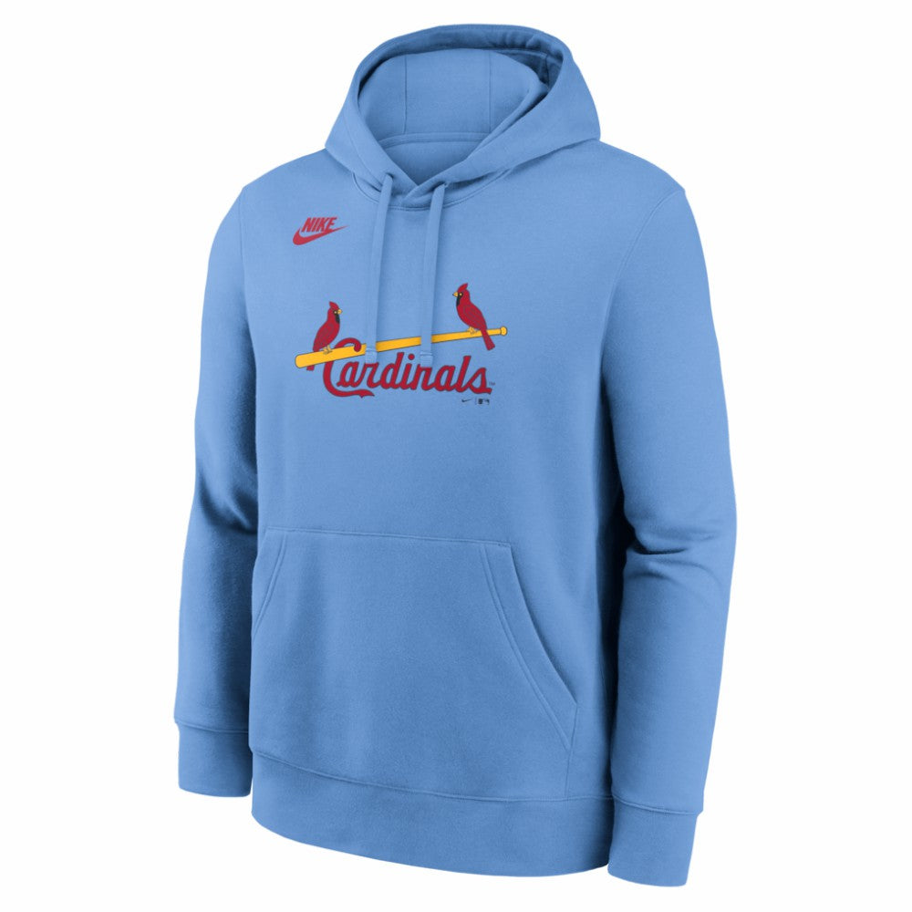 St. Louis Cardinals Cooperstown Collection Wordmark Club Hoodie - Light Blue | Nike