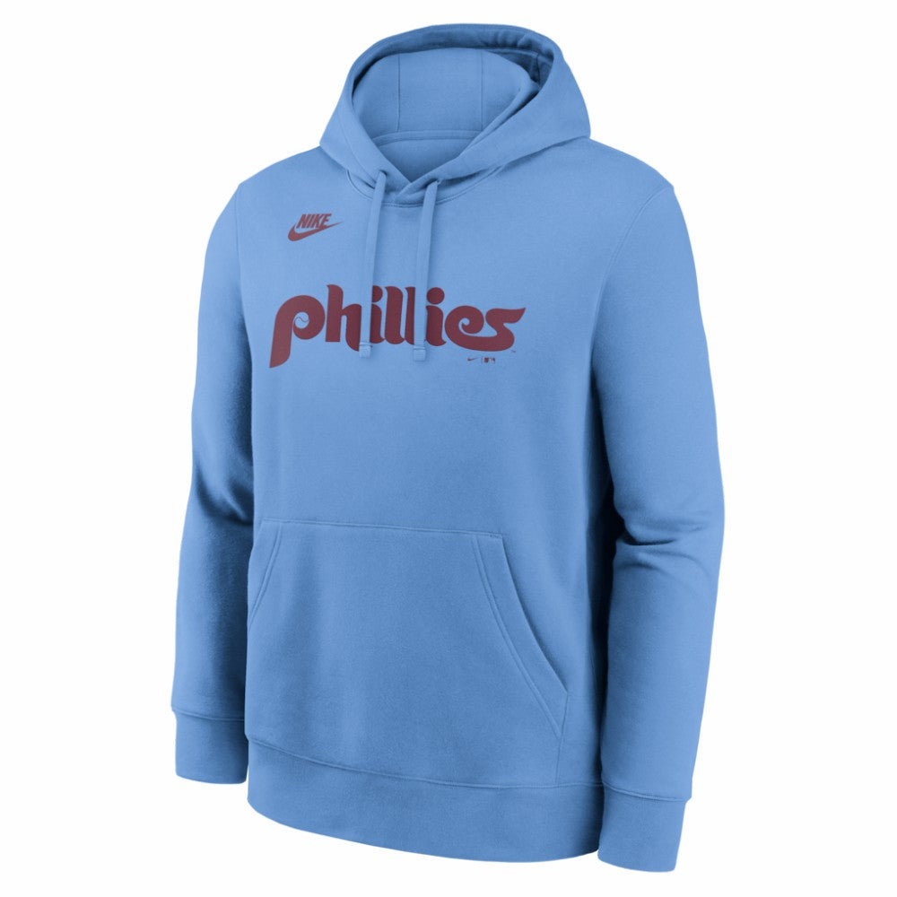 Philadelphia Phillies Cooperstown Collection Wordmark Club Hoodie - Light Blue | Nike