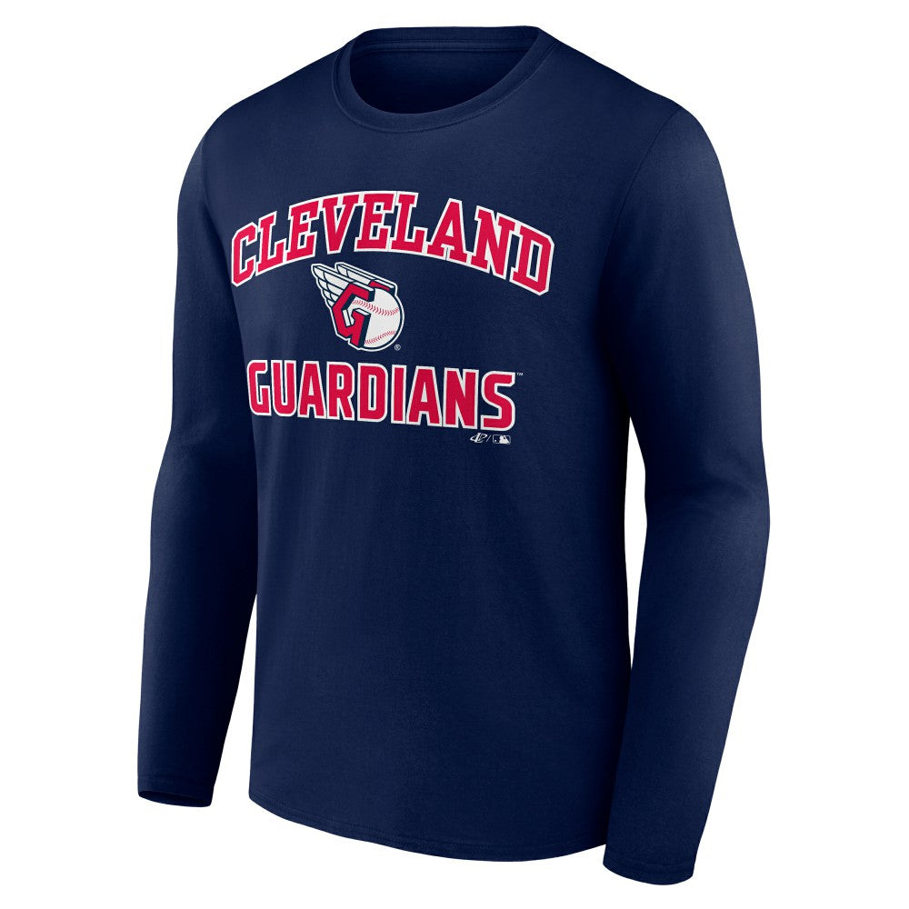 Cleveland Guardians Logo Athletic Heart & Soul Long Sleeve T-Shirt - Navy