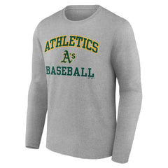 Athletics Logo Athletic Heart & Soul Long Sleeve T-Shirt - Heather Gray