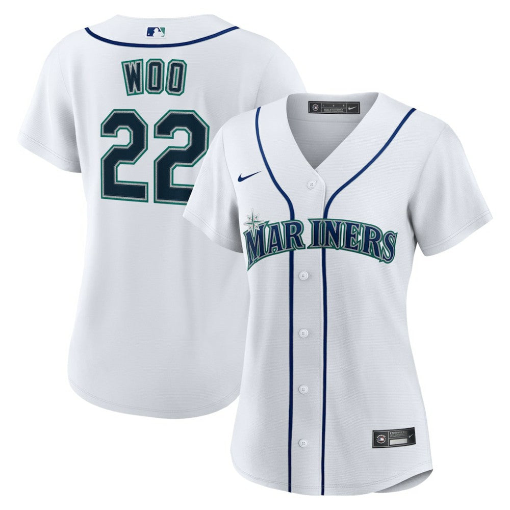 Bryan Woo Seattle Mariners Women's Home Replica Jersey - White | Nike