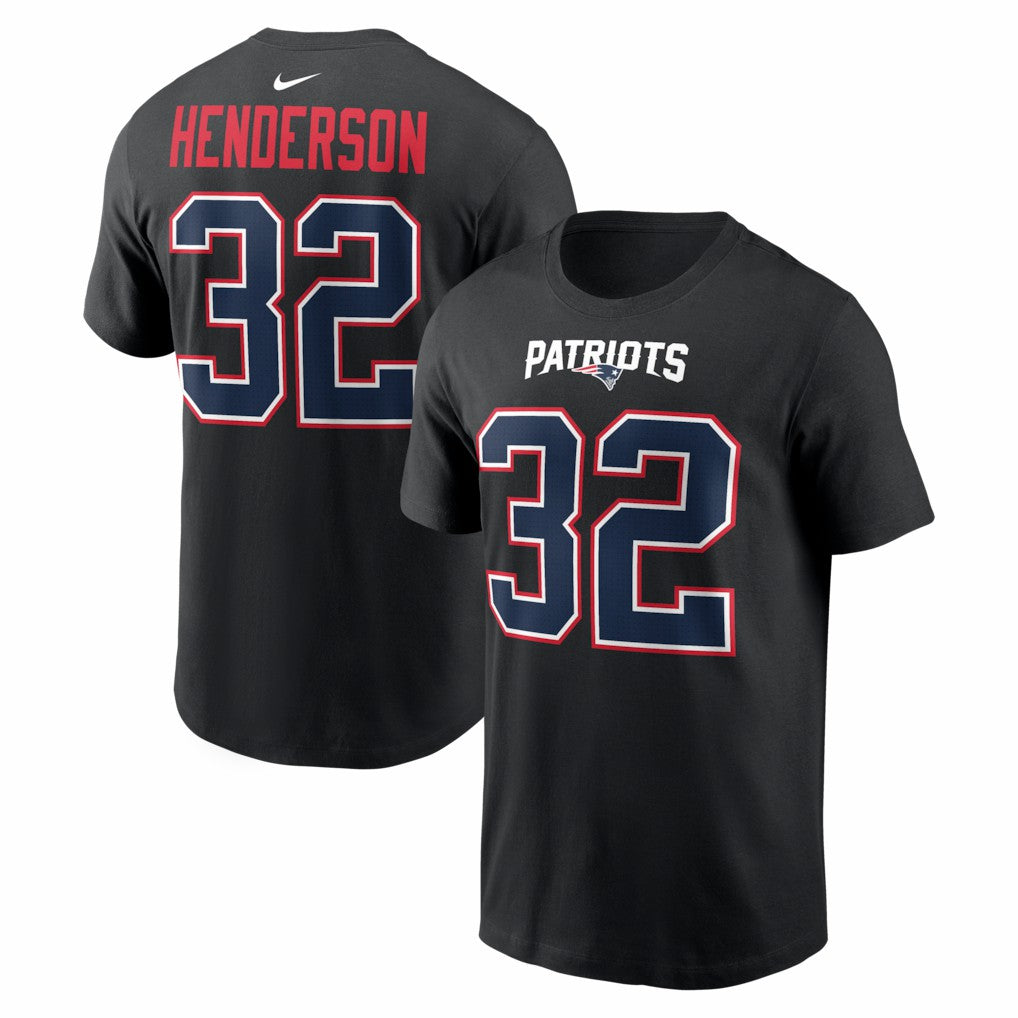 TreVeyon Henderson New England Patriots Carbon Name & Number T-Shirt - Black | Nike discount