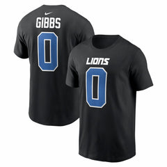 Jahmyr Gibbs Detroit Lions Carbon Name & Number T-Shirt - Black | Nike outlet